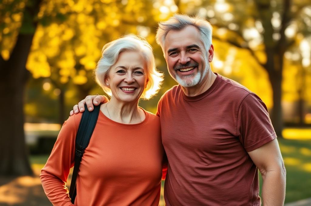 Happy couple enjoying an active healthy lifestyle together